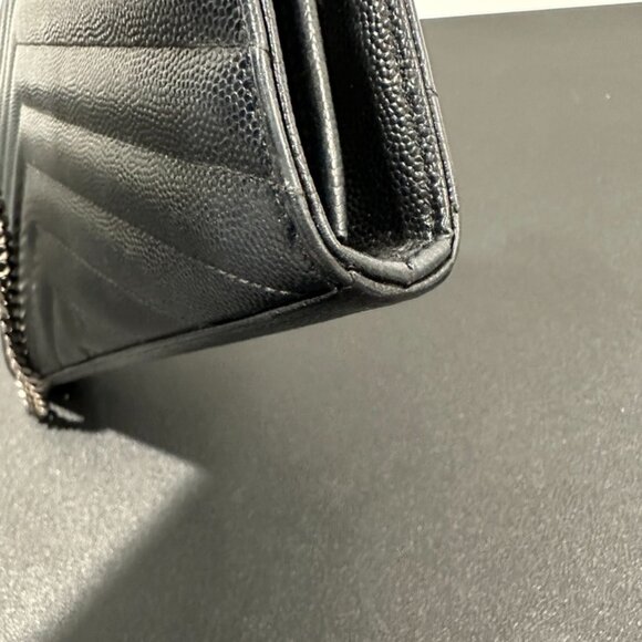 YSL Cassandre Chain Wallet in Grain de Poudre Black Leather (JB1416) - Picture 5 of 10